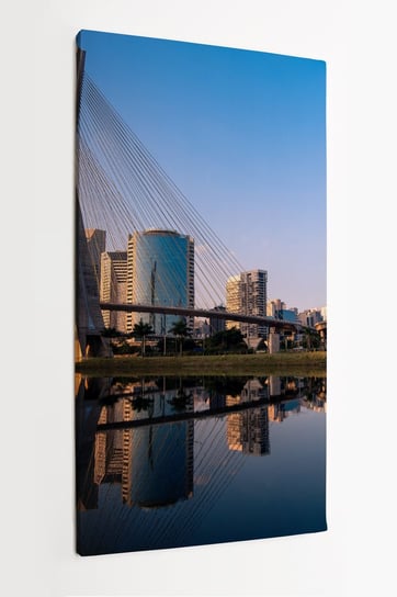 Obraz na płótnie HOMEPRINT, miasto, panorama Most Octavio Frias de Oliveira, Sao Paulo, Brazylia 50x100 cm HOMEPRINT