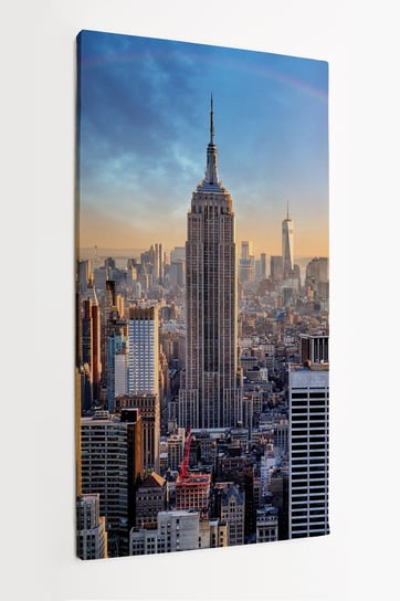 Obraz na płótnie HOMEPRINT, miasto, tęcza, panorama, wieżowiec, New York, USA 50x100 cm HOMEPRINT