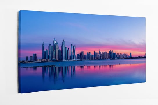 Obraz na płótnie HOMEPRINT, miasto, zachód słońca, Dubai 120x60 cm HOMEPRINT