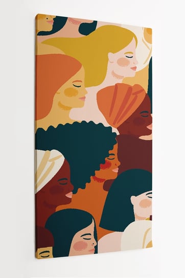 Obraz na płótnie HOMEPRINT, międzynarodowy Dzień Kobiet, wzór z kobietami różnych narodowości 50x100 cm HOMEPRINT