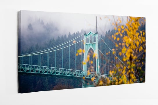 Obraz na płótnie HOMEPRINT, most Portland Oregon, jesień, las 120x60 cm HOMEPRINT