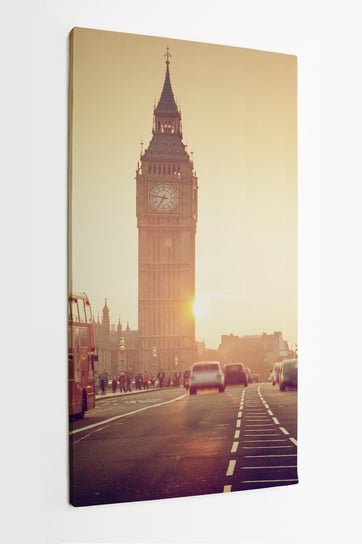 Obraz na płótnie HOMEPRINT, Most Westminsterski, zachód słońca, Londyn, Wielka Brytania, Anglia 50x100 cm HOMEPRINT