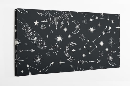 Obraz na płótnie HOMEPRINT, motyw czarnego kosmosu z gwiazdami, konstelacjami gwiezdnymi 120x60 cm HOMEPRINT