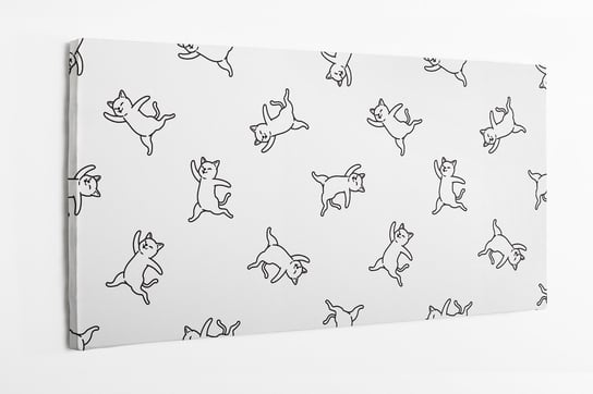 Obraz na płótnie HOMEPRINT, motyw dziecięcy narysowanych kotów na jasnym tle 100x50 cm HOMEPRINT