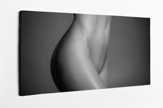 Obraz na płótnie HOMEPRINT, nagie kobiece ciało, nagość zakryta, czarno-białe, obraz, szarość 100x50 cm HOMEPRINT