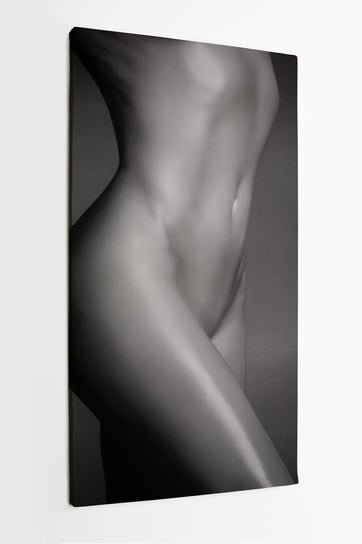 Obraz na płótnie HOMEPRINT, nagie kobiece ciało, nagość zakryta, czarno-białe, obraz, szarość 50x100 cm HOMEPRINT
