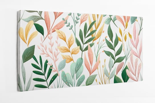 Obraz na płótnie HOMEPRINT natura, kolorowe liście, kwiaty, pastelowe kolory, 140x70 cm HOMEPRINT