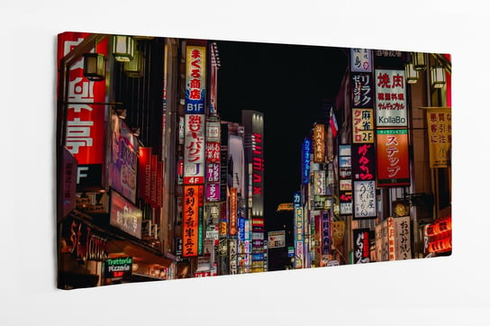 Obraz na płótnie HOMEPRINT, neonowe tablice reklamowe, Kabukicho Shinjuku, Tokio, Japonia 140x70 cm HOMEPRINT