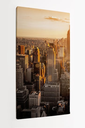 Obraz na płótnie HOMEPRINT, New York, miasto z lotu ptaka, panorama, zachód słońca 60x120 cm HOMEPRINT