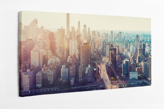 Obraz na płótnie HOMEPRINT, New York, panorama, widok z lotu ptaka, miasto 120x50 cm HOMEPRINT