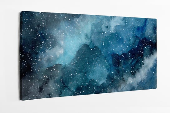 Obraz na płótnie HOMEPRINT, niebieskie akwarelowe tło galaktyki 100x50 cm HOMEPRINT