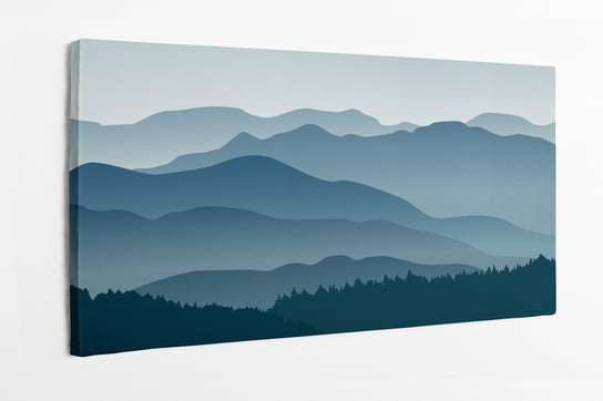 Obraz na płótnie HOMEPRINT, niebieskie góry we mgle, zamglone góry 140x70 cm HOMEPRINT