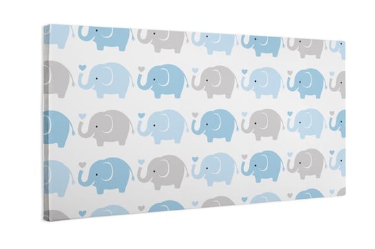 Obraz na płótnie HOMEPRINT Niebiesko-szare słonie 120x50 cm HOMEPRINT
