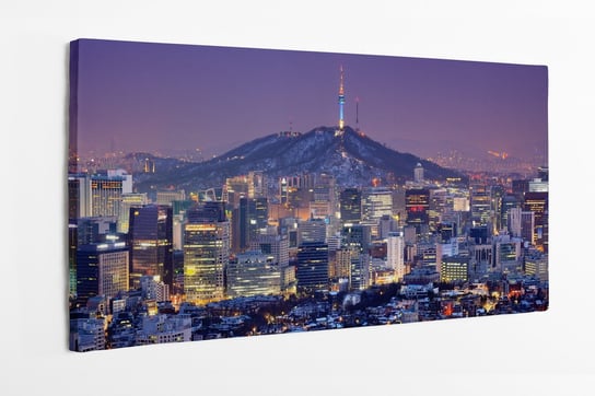 Obraz na płótnie HOMEPRINT, nocna panorama miasta, Seoul 100x50 cm HOMEPRINT