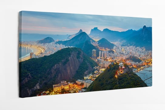 Obraz na płótnie HOMEPRINT, nocna panorama, miasto,Rio de Janeiro, Brazil 140x70 cm HOMEPRINT