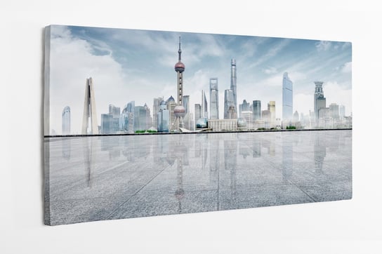 Obraz na płótnie HOMEPRINT, nowoczesne miasto, jasno, przyszłość , panorama 100x50 cm HOMEPRINT