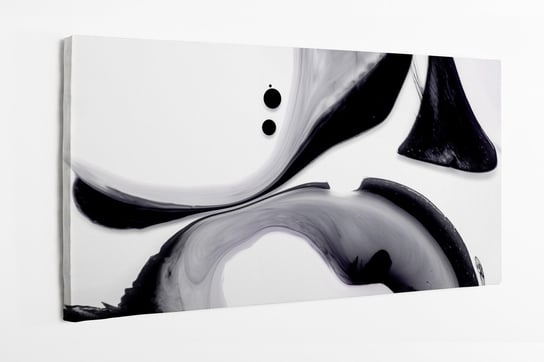 Obraz na płótnie HOMEPRINT, obraz rozlanego atramentu w czarno-białym kolorze 100x50 cm HOMEPRINT