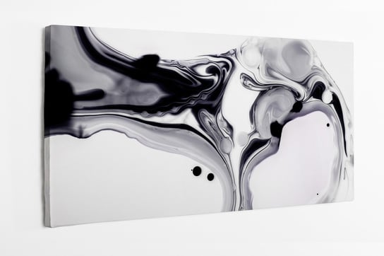 Obraz na płótnie HOMEPRINT, obraz rozlanego atramentu w czarno-białym kolorze 140x70 cm HOMEPRINT