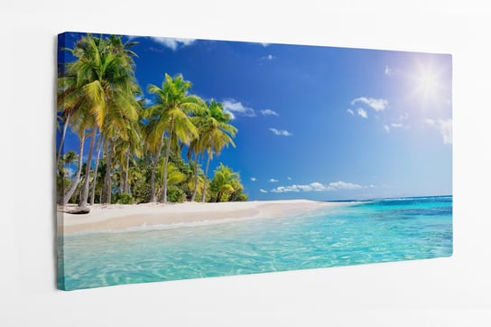 Obraz na płótnie HOMEPRINT, palmowa plaża w tropikalnym raju, Karaiby 120x60 cm HOMEPRINT