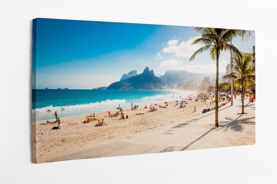 Obraz na płótnie HOMEPRINT, palmy, góra dwóch braci, plaża Ipanema, Rio de Janeiro, Brazylia 120x60 cm HOMEPRINT
