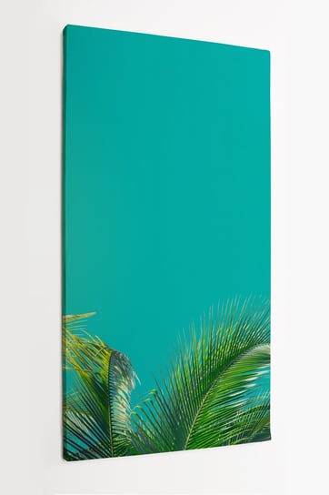 Obraz na płótnie HOMEPRINT, palmy tropikalne, turkusowe niebo, relaks, promienia słoneczne 50x100 cm HOMEPRINT