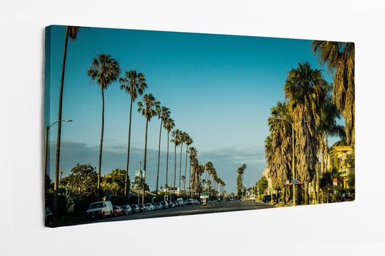 Obraz na płótnie HOMEPRINT, palmy, ulica, miasto, drogaSanta Monica, Los Angeles, Kalifornia 100x50 cm HOMEPRINT