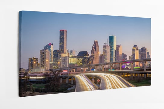 Obraz na płótnie HOMEPRINT, panorama, autostrada, droga, miasto z oddali, Houston, Texas 120x50 cm HOMEPRINT