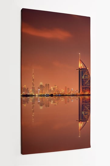 Obraz na płótnie  HOMEPRINT, panorama Dubaju nocą w Zjednoczonych Emiratach Arabskich 60x120 cm HOMEPRINT
