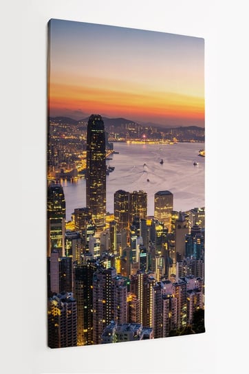 Obraz na płótnie HOMEPRINT, panorama Hong Kongu o zachodznie słońca 50x100 cm HOMEPRINT