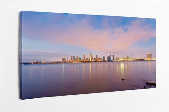 Obraz na płótnie HOMEPRINT, panorama, horyzont, zachód słońca, noc w San Diego 100x50 cm HOMEPRINT