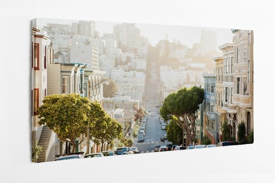 Obraz na płótnie HOMEPRINT, panorama miasta, San-Francisco, ulica, droga, zdjęcie ze wzgórza 140x70 cm HOMEPRINT