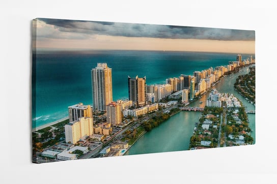 Obraz na płótnie HOMEPRINT, panorama, miasto, horyzont, Miami, Floryda 120x60 cm HOMEPRINT