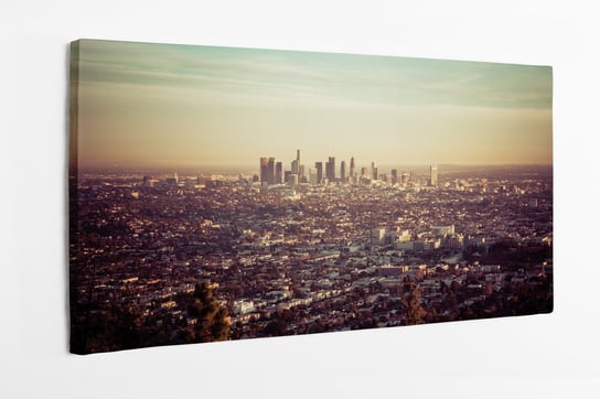 Obraz na płótnie HOMEPRINT, panorama, miasto, Los Angeles, zachód słońca, wschód słońca 100x50 cm HOMEPRINT