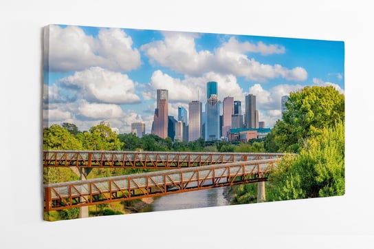 Obraz na płótnie HOMEPRINT, panorama, miasto w oddali, wieżowce, śródmieście, Houston 120x60 cm HOMEPRINT