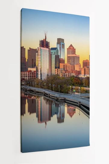 Obraz na płótnie HOMEPRINT, panorama, miasto, zachód słońca, Filadelfia, Pensylwania, USA 50x100 cm HOMEPRINT