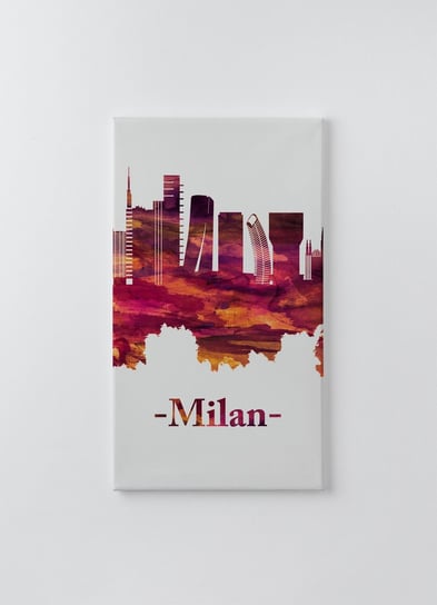 Obraz na płótnie HOMEPRINT, panorama Milan na czerwono 50x100 cm HOMEPRINT