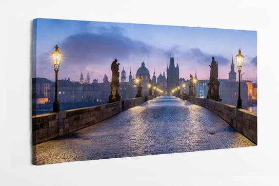 Obraz na płótnie HOMEPRINT,  panorama Mostu Karola w Pradze, Republika Czeska 100x50 cm HOMEPRINT