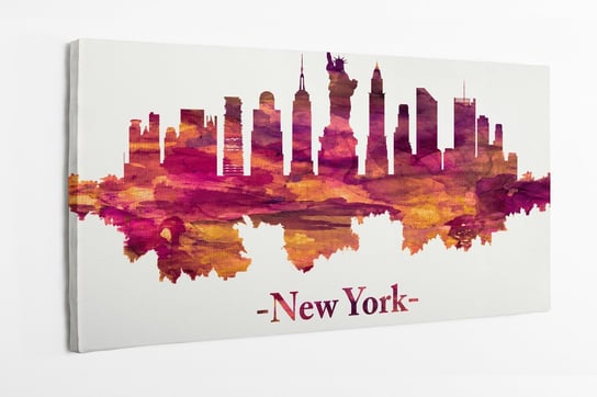 Obraz na płótnie HOMEPRINT, panorama Nowego Jorku na czerwono 140x70 cm HOMEPRINT