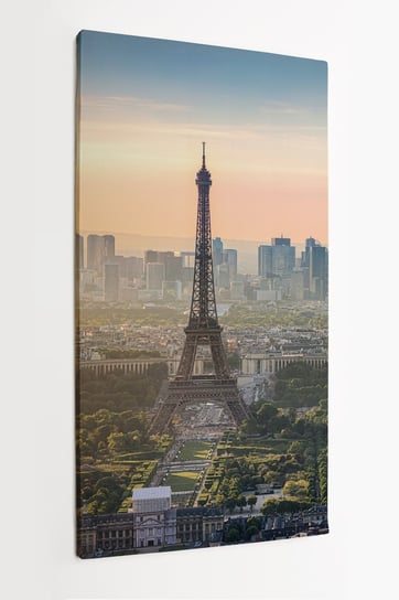 Obraz na płótnie HOMEPRINT, panorama Paryża o zachodzie słońca, wieża Eiffla, Francja 60x120 cm HOMEPRINT