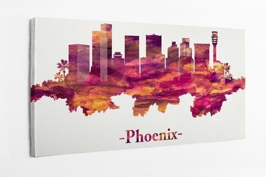 Obraz na płótnie HOMEPRINT, Panorama Phoenix w Arizonie na czerwono 100x50 cm HOMEPRINT