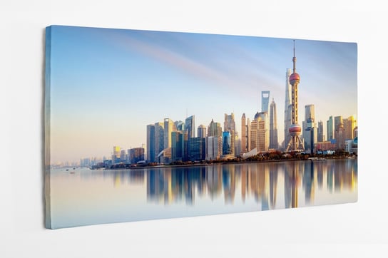 Obraz na płótnie HOMEPRINT,  panorama Szanghaju, krajobraz 120x50 cm HOMEPRINT