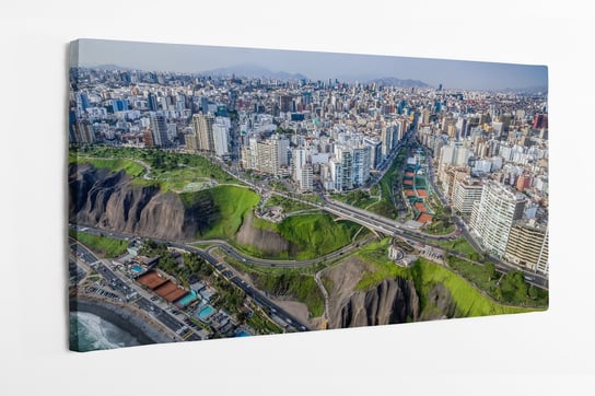 Obraz na płótnie HOMEPRINT, panorama, widok z powietrza na miasto, Miraflores, Lima 120x60 cm HOMEPRINT