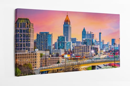 Obraz na płótnie HOMEPRINT, panorama, zachód słońca, miasto, Atlanta, Georgia, USA 100x50 cm HOMEPRINT