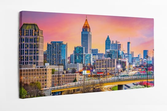 Obraz na płótnie HOMEPRINT, panorama, zachód słońca, miasto, Atlanta, Georgia, USA 120x50 cm HOMEPRINT