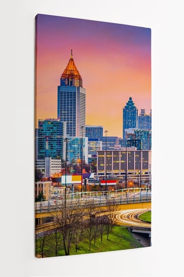 Obraz na płótnie HOMEPRINT, panorama, zachód słońca, miasto, Atlanta, Georgia, USA 60x120 cm HOMEPRINT