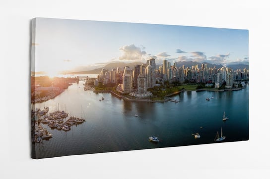 Obraz na płótnie HOMEPRINT, panorama, zdjęcie z powietrza, miasto, Vancouver, British Columbia, Kanada 100x50 cm HOMEPRINT