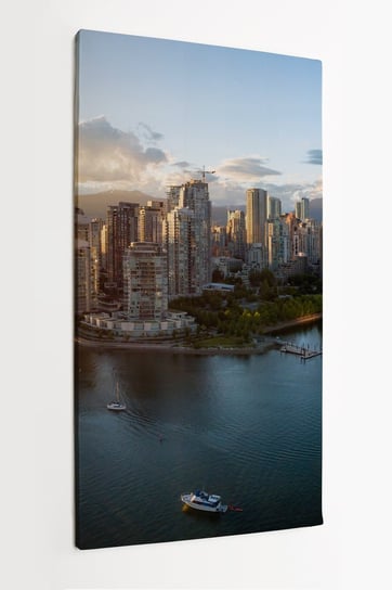 Obraz na płótnie HOMEPRINT, panorama, zdjęcie z powietrza, miasto, Vancouver, British Columbia, Kanada 50x100 cm HOMEPRINT
