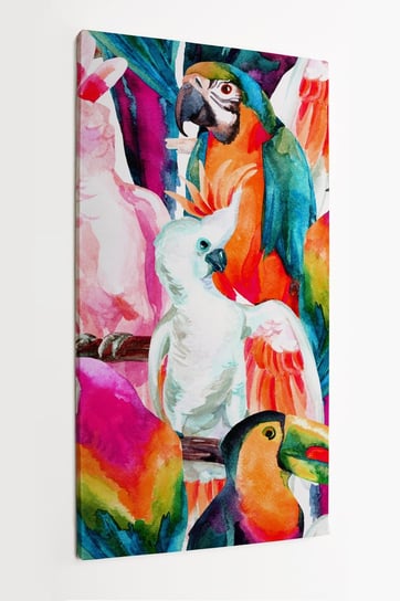 Obraz na płótnie HOMEPRINT, papugi, kolorowe, ptaki, egzotyka 60x120 cm HOMEPRINT