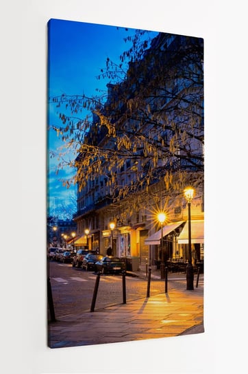 Obraz na płótnie HOMEPRINT, Paryż, piękna ulica wieczorem z lampami, Francja 50x100 cm HOMEPRINT