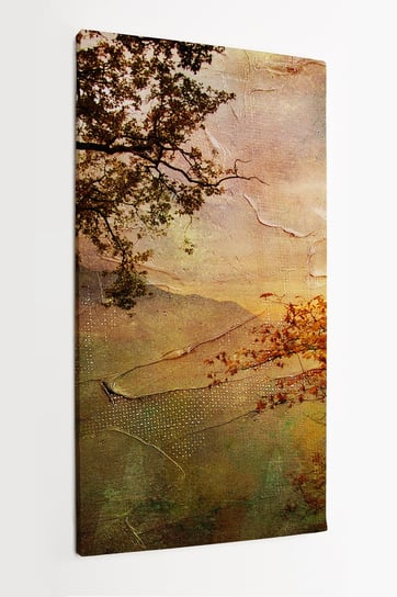 Obraz na płótnie HOMEPRINT, pejzaż jesienny, działo w stylu malarskim, sztuka, natura, drzewa 50x100 cm HOMEPRINT